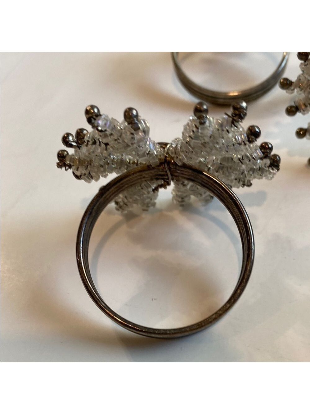 Silver Snowflake Napkin Rings 6x - Picture 6 of 10